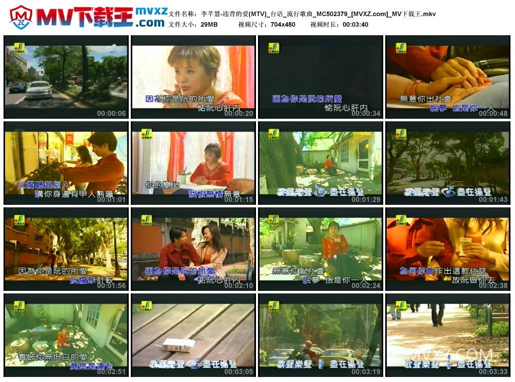 李芊慧-违背的爱(MTV)_台语_流行歌曲_MC502379